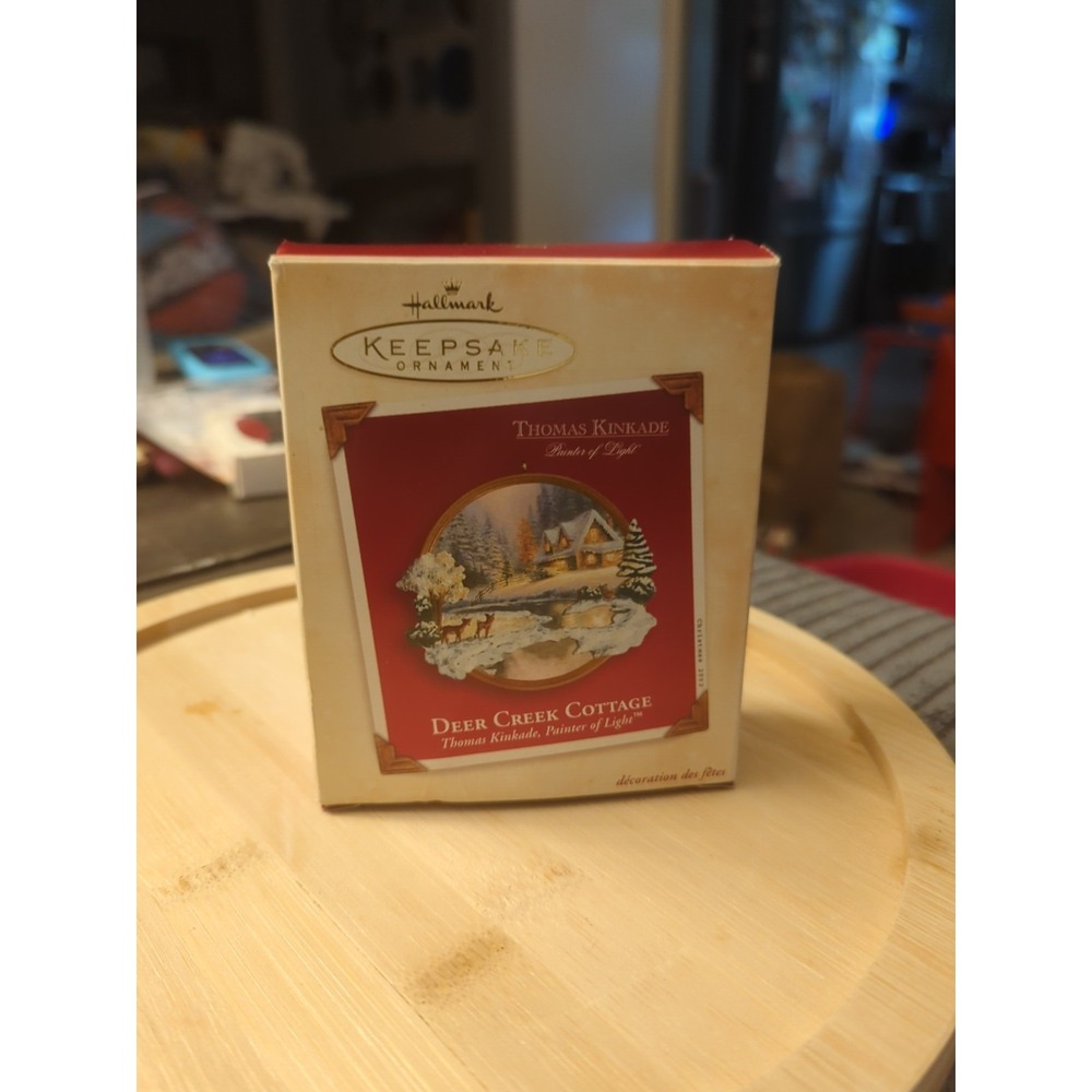 Hallmark Keepsake Ornament Deer Creek Cottage Thomas Kinkade Dated 2002